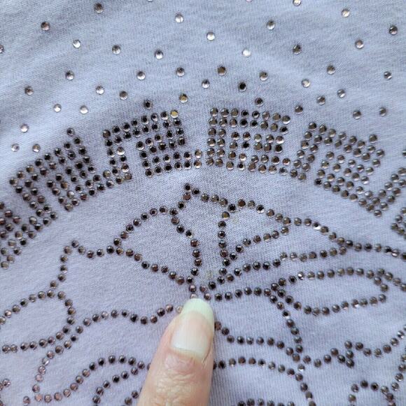 Young Versace Lavender Rhinestone Logo Tee - Picture 5 of 8